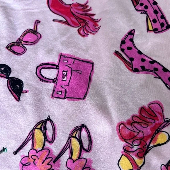 Room Service “Drink Champagne” Women's Pink Printed Pajama Set Size L - Picture 8 of 9